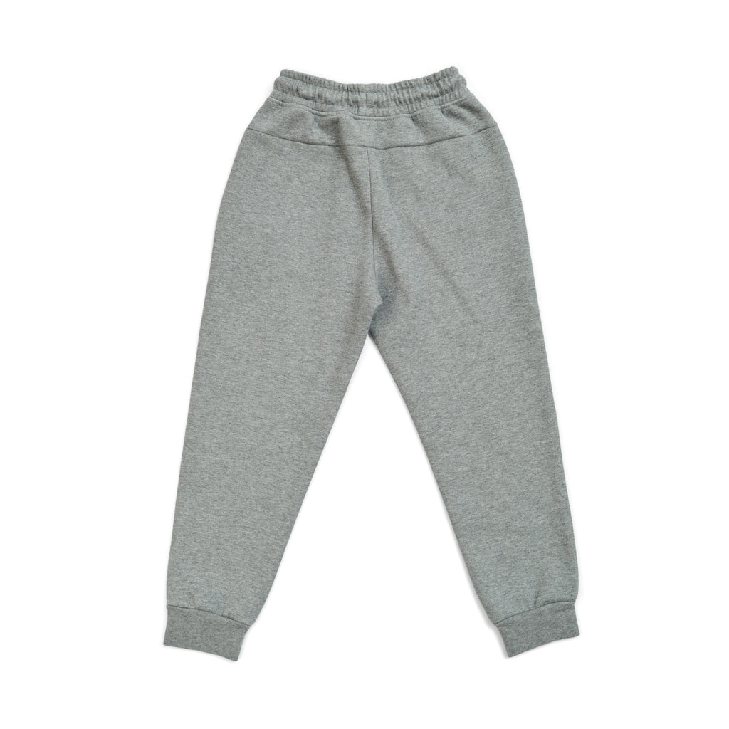 Kids's three layer Cotton Sandwich Pants - Grey Marl - Back