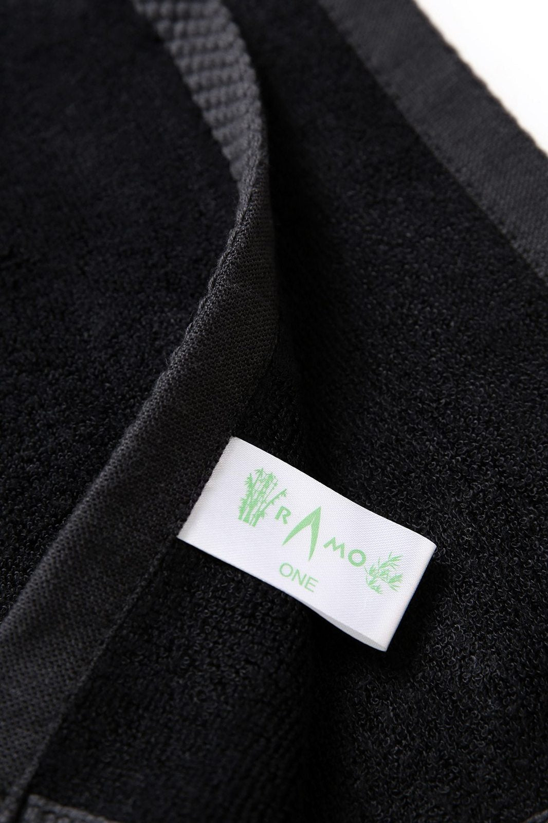 Bamboo Golf Towel with plastic hook - Black - View