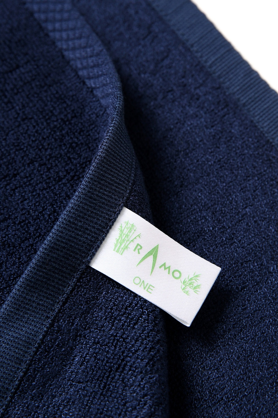 Bamboo Golf Towel with plastic hook - Navy Blue - View