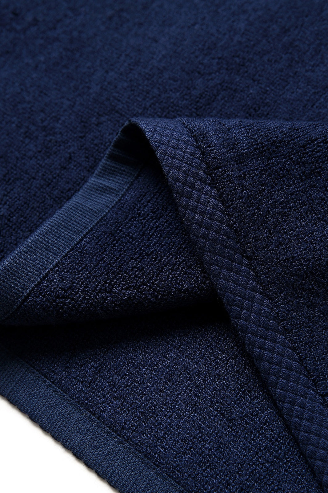 Bamboo Golf Towel with plastic hook - Navy Blue - View
