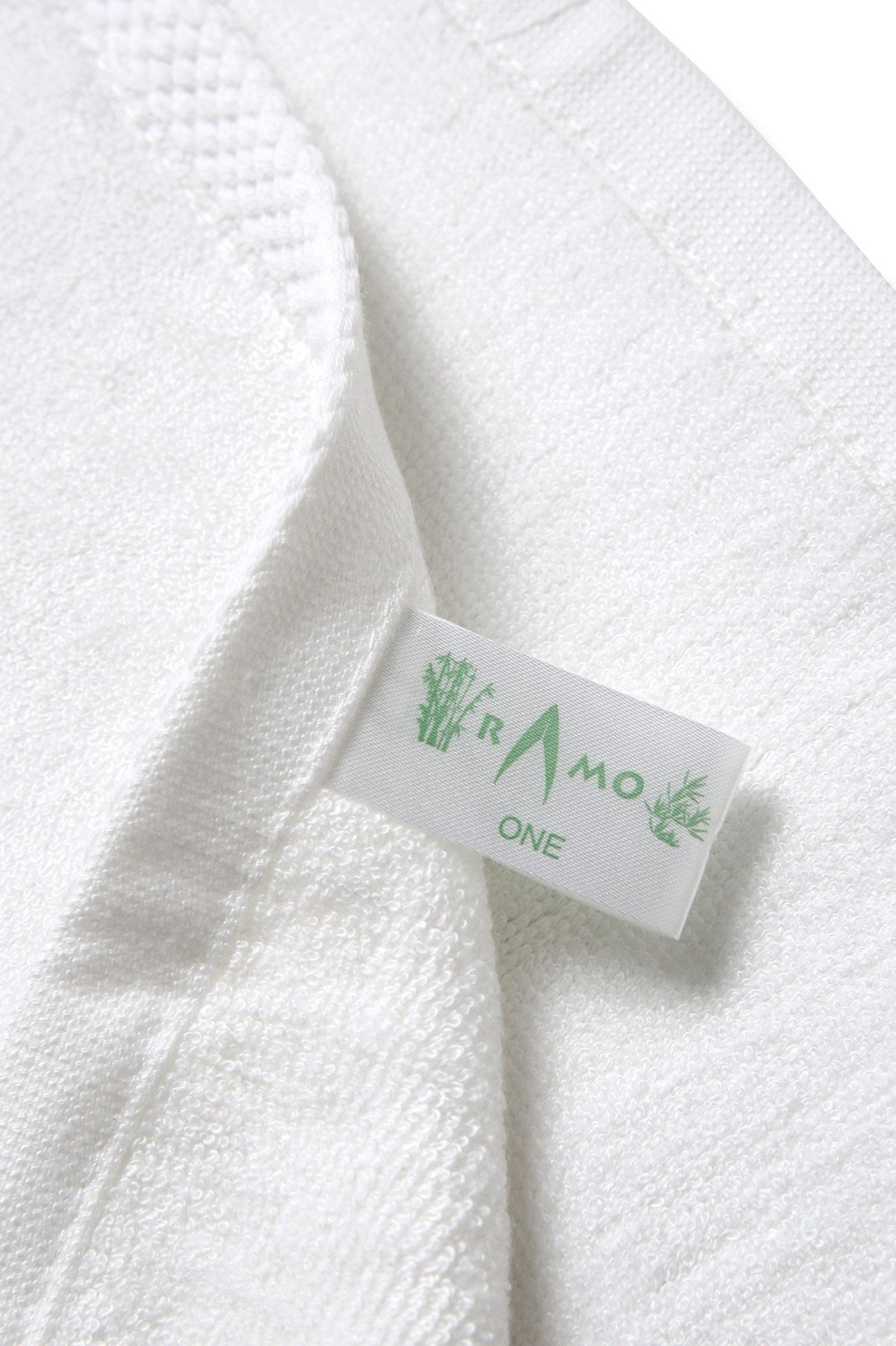 Bamboo Golf Towel with plastic hook - White - View
