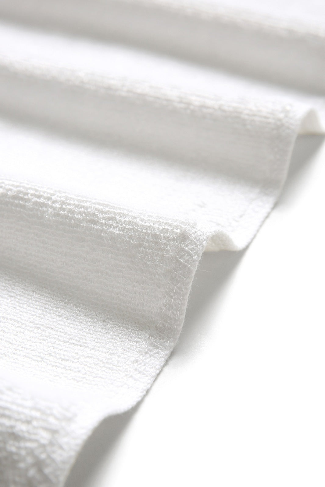 Bamboo Golf Towel with plastic hook - White - View