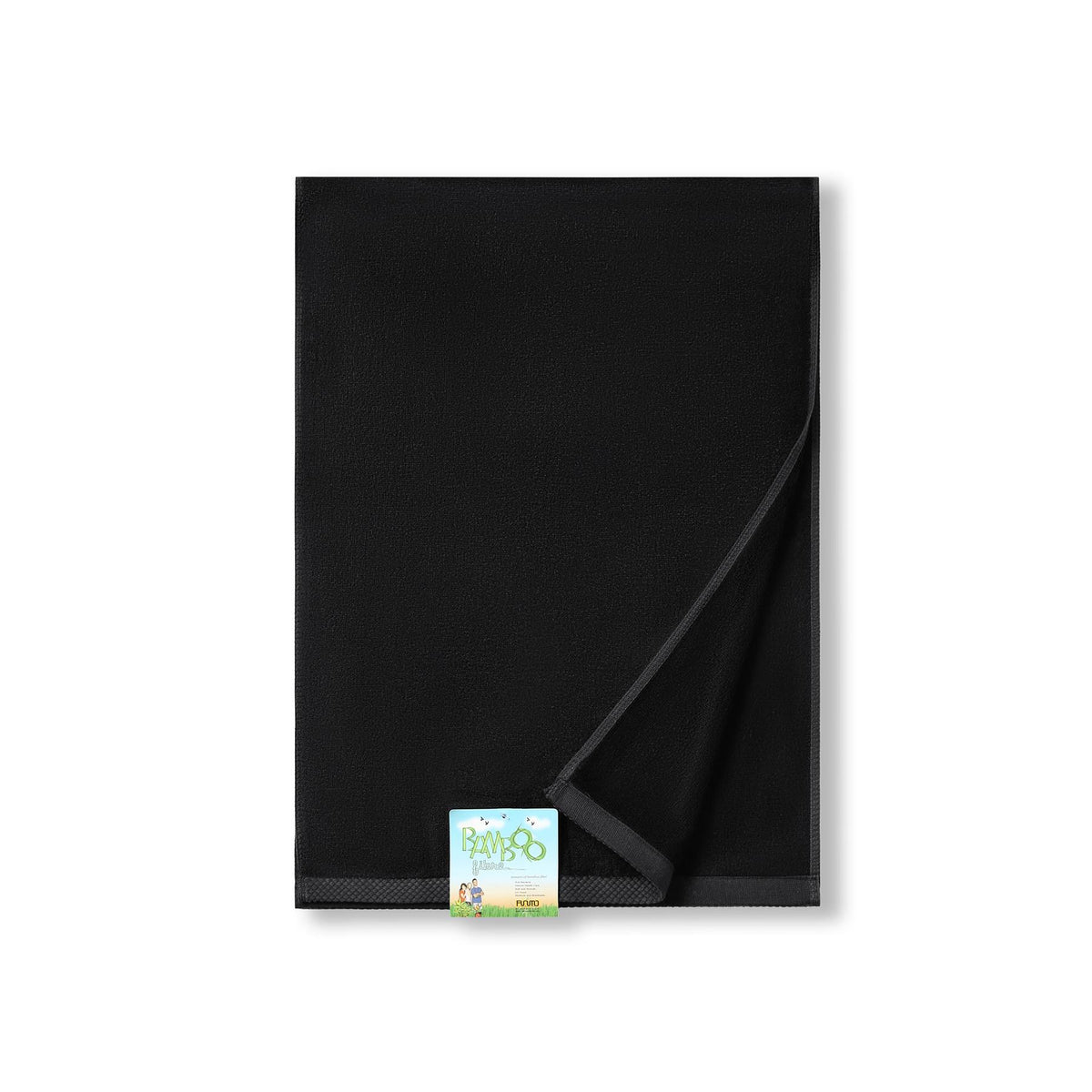 Bamboo Fitness Towel - Black - Front