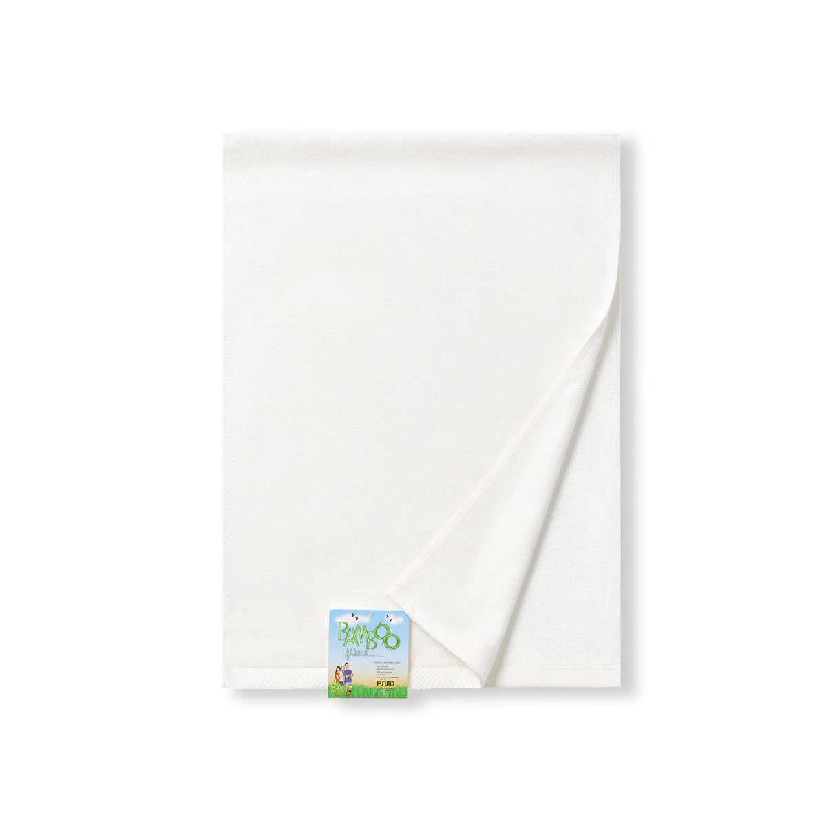 Bamboo Fitness Towel - White - Front