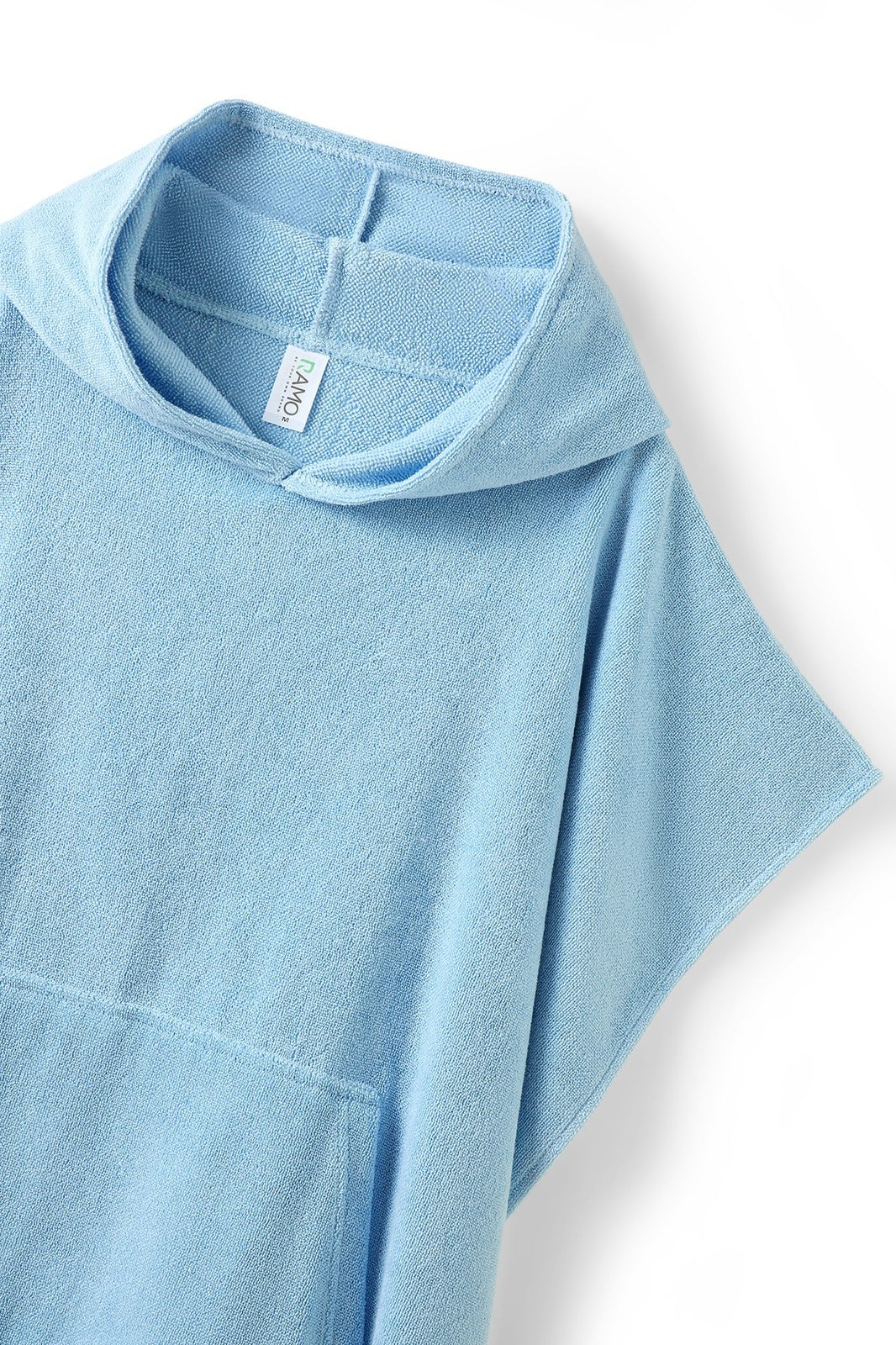 Adult's 380gsm 100% cotton hooded towel with kangaroo pocket - Sky Blue - View