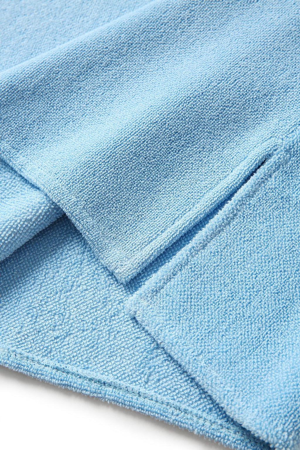 Adult's 380gsm 100% cotton hooded towel with kangaroo pocket - Sky Blue - View