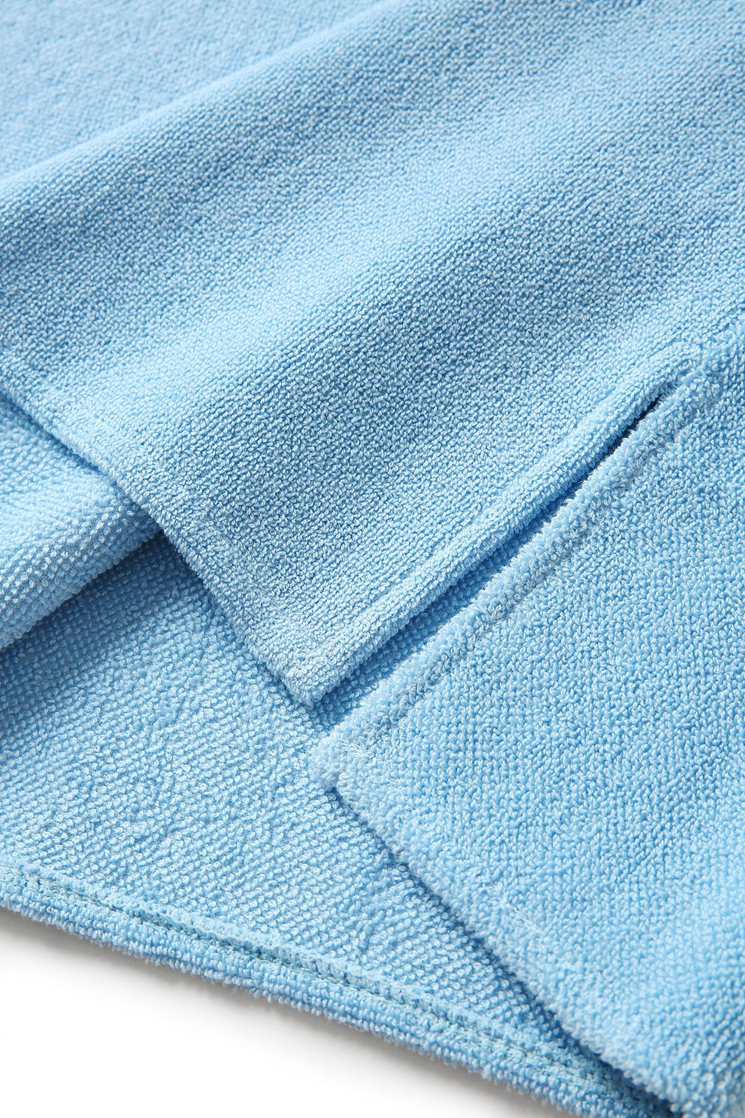 Adult's 380gsm 100% cotton hooded towel with kangaroo pocket - Sky Blue - View