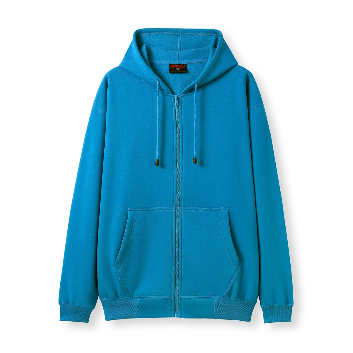 Mens Zip Hoodies with Pocket - Azure - Front