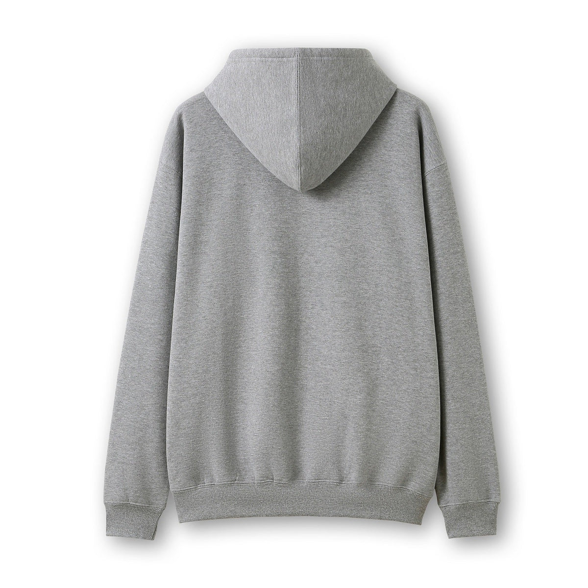 Mens Zip Hoodies with Pocket - Grey Marl - Back