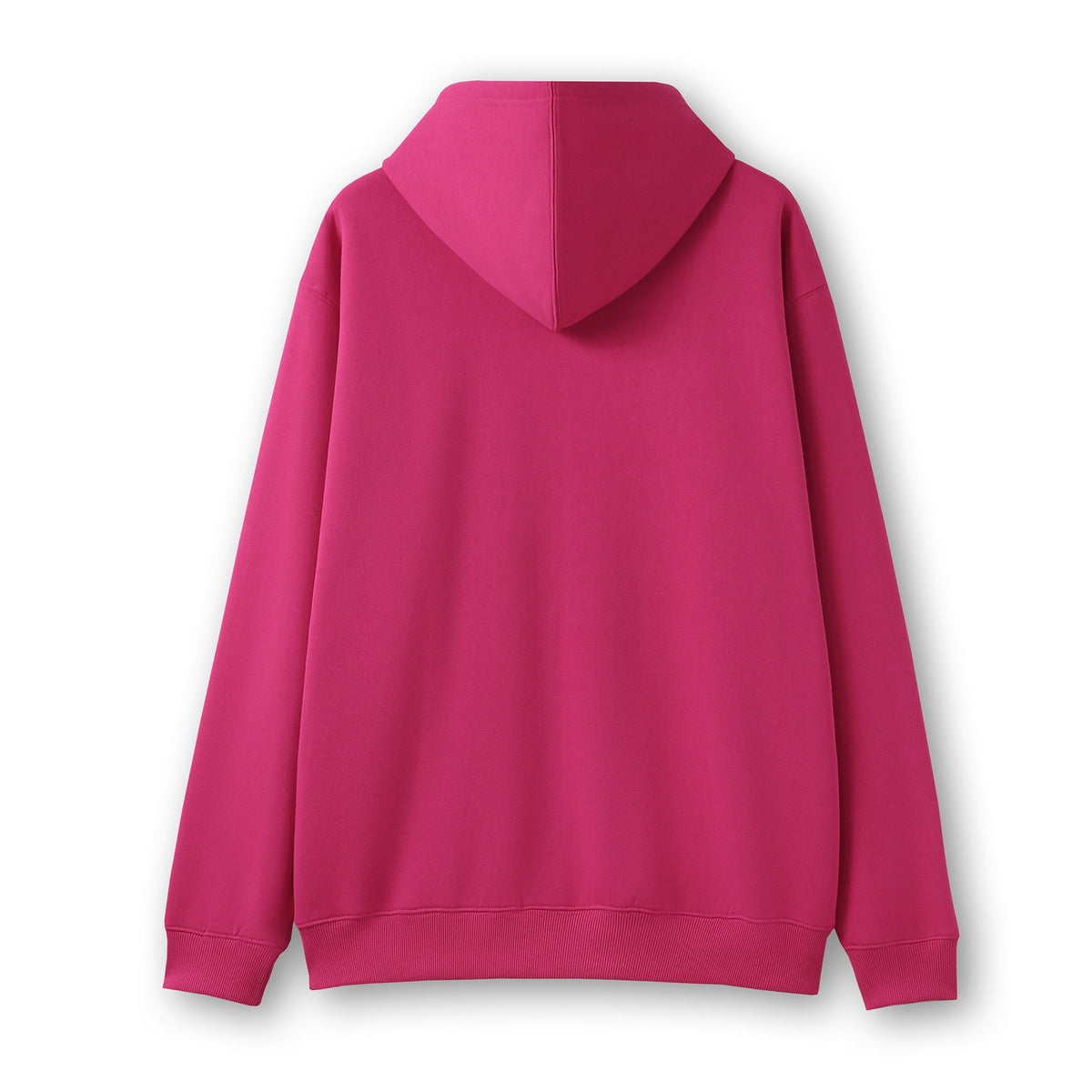 Mens Zip Hoodies with Pocket - Hot Pink - Back