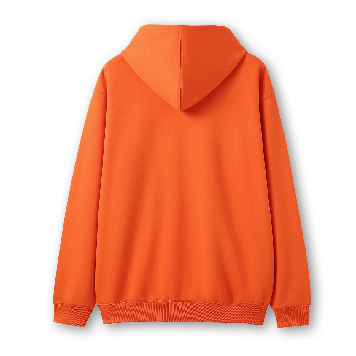 Mens Zip Hoodies with Pocket - Orange - Back
