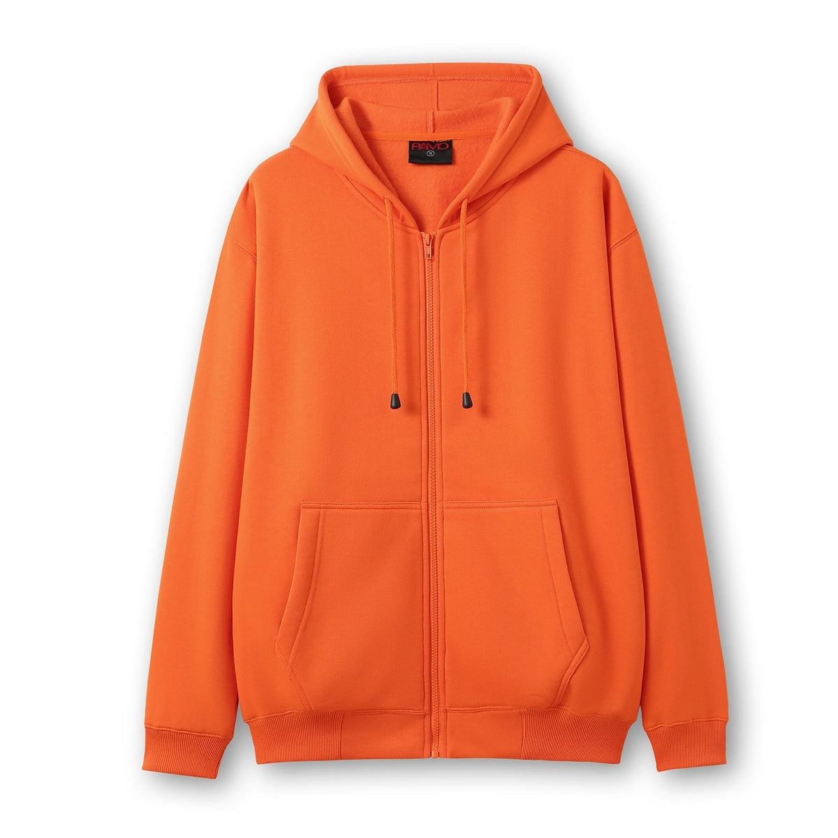 Mens Zip Hoodies with Pocket - Orange - Front