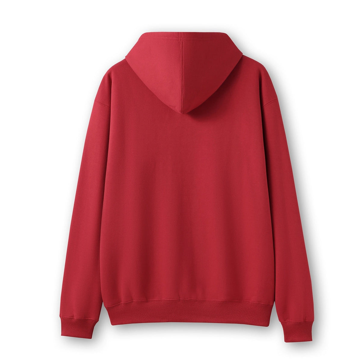 Mens Zip Hoodies with Pocket - Red - Back