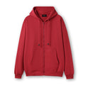 Mens Zip Hoodies with Pocket - Red - Front