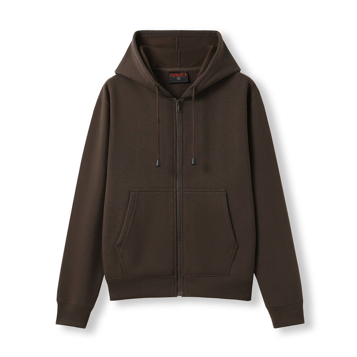 Womens/Juniors Zipper Hoodies with Pocket - Brown - Front