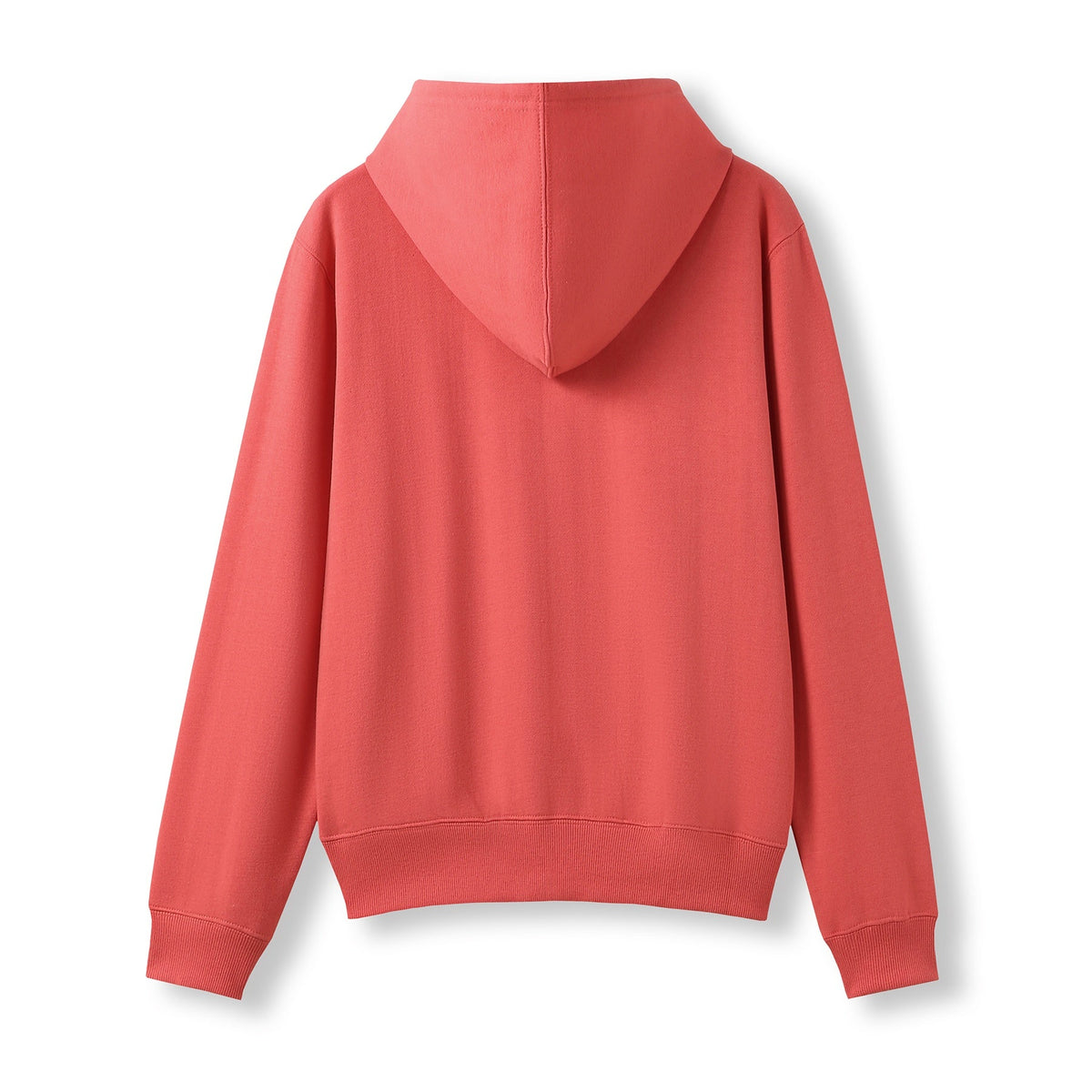 Womens/Juniors Zipper Hoodies with Pocket - Coral Red - Back