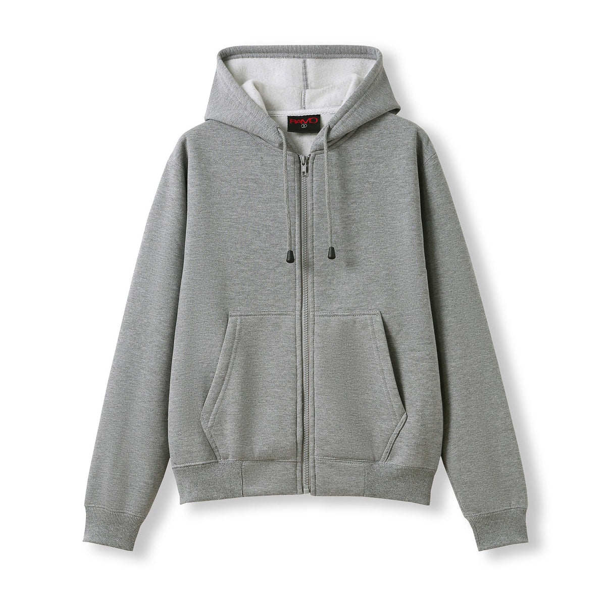 Womens/Juniors Zipper Hoodies with Pocket - Grey Marl - Front