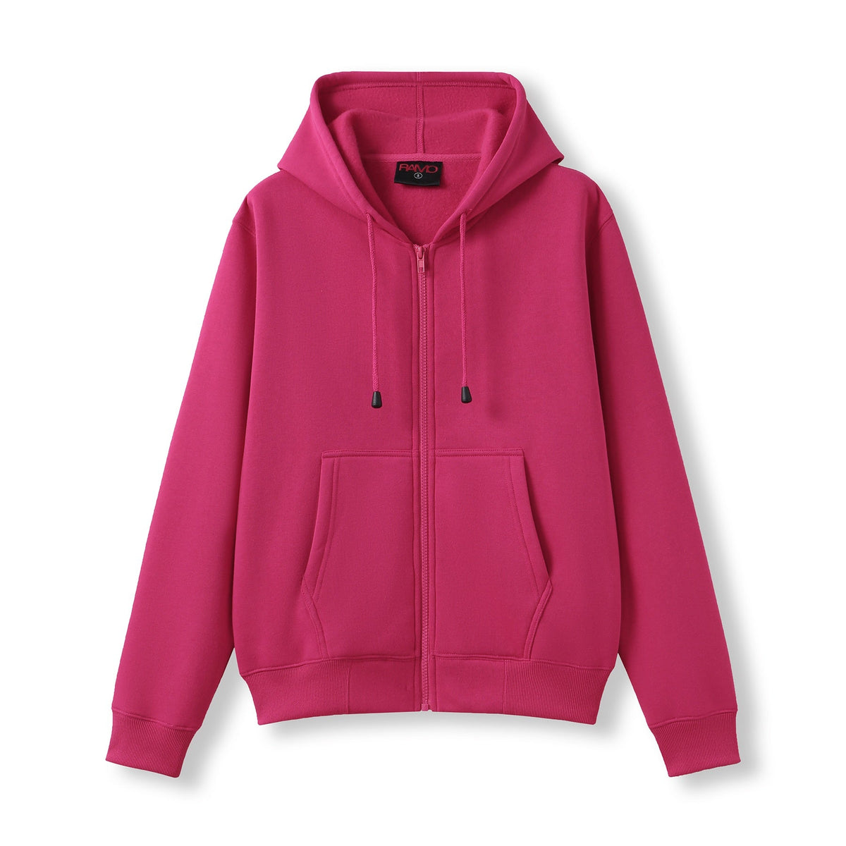 Womens/Juniors Zipper Hoodies with Pocket - Hot Pink - Front