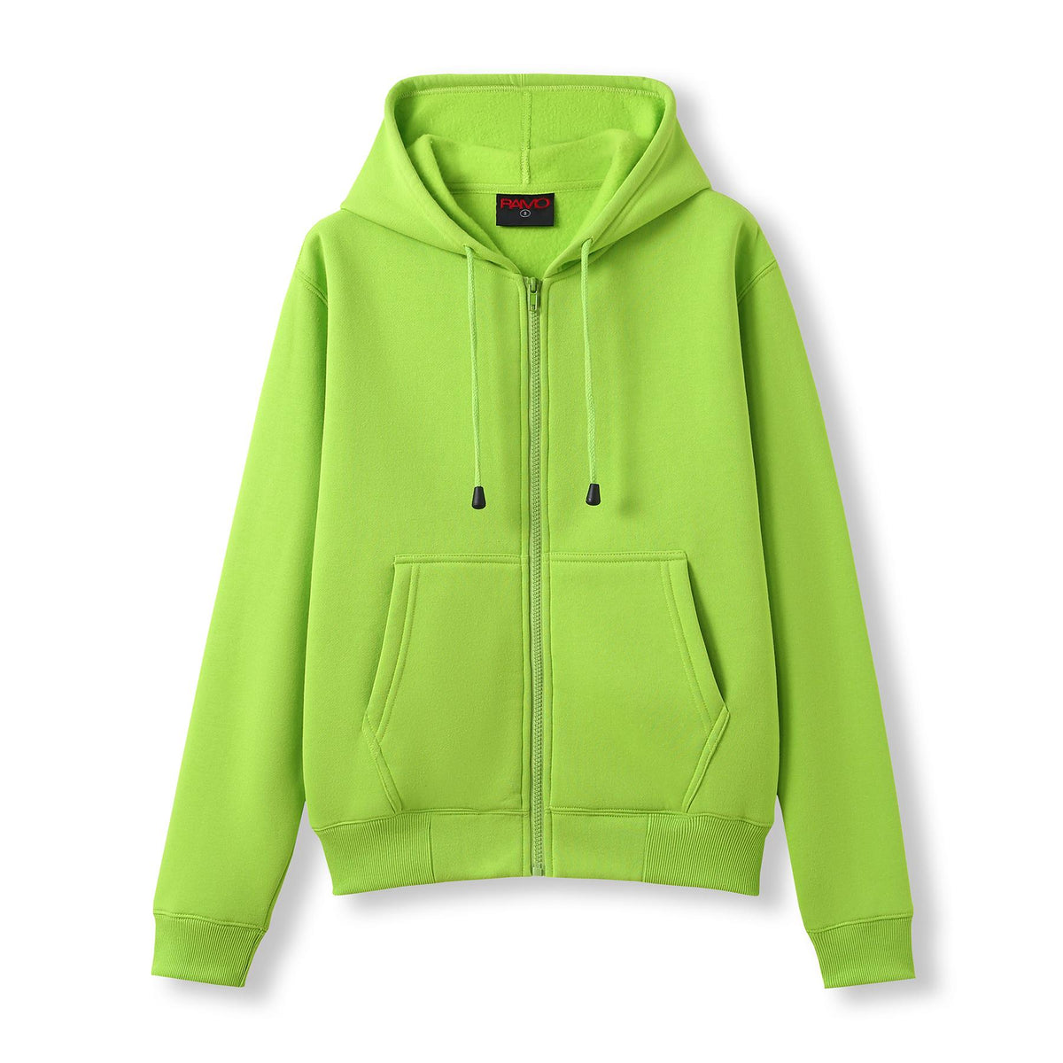 Womens/Juniors Zipper Hoodies with Pocket - Lime - Front