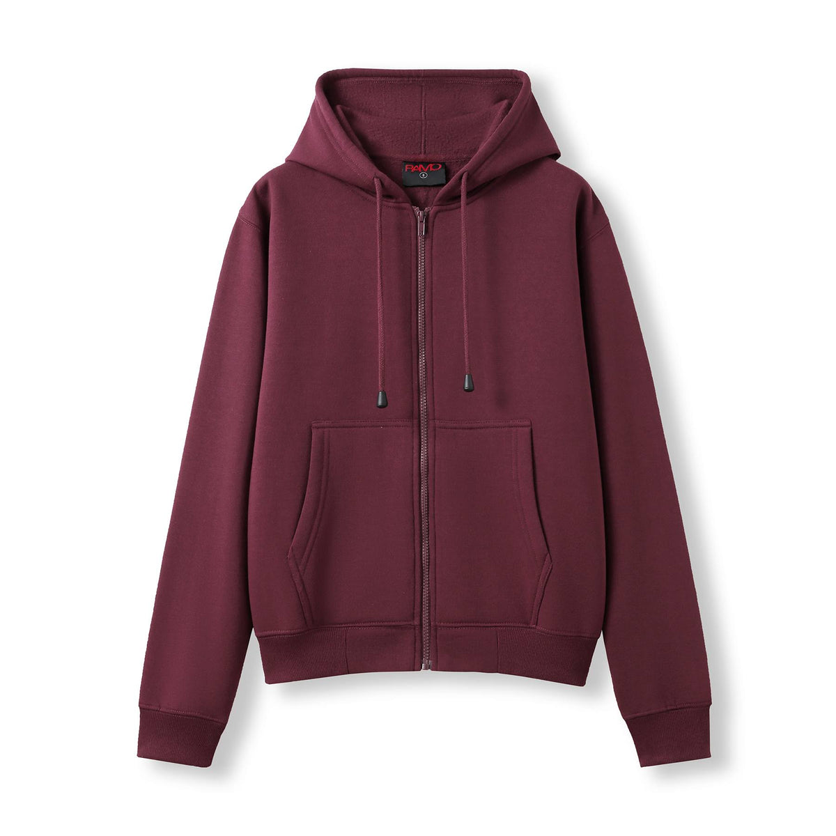 Womens/Juniors Zipper Hoodies with Pocket - Maroon - Front