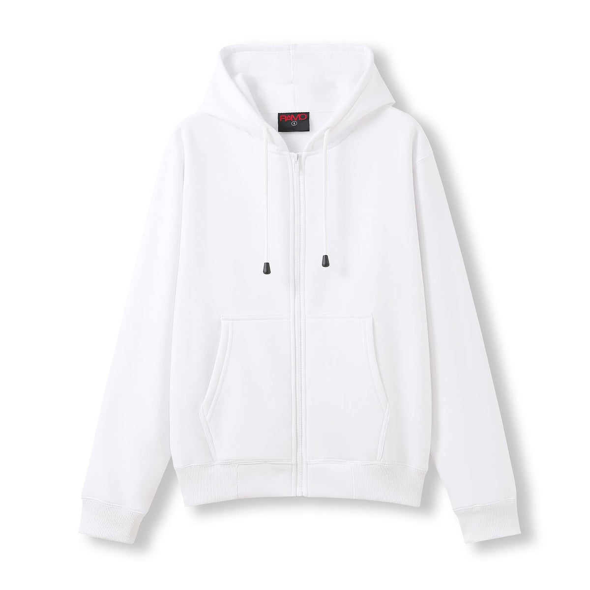 Womens/Juniors Zipper Hoodies with Pocket - White - Front