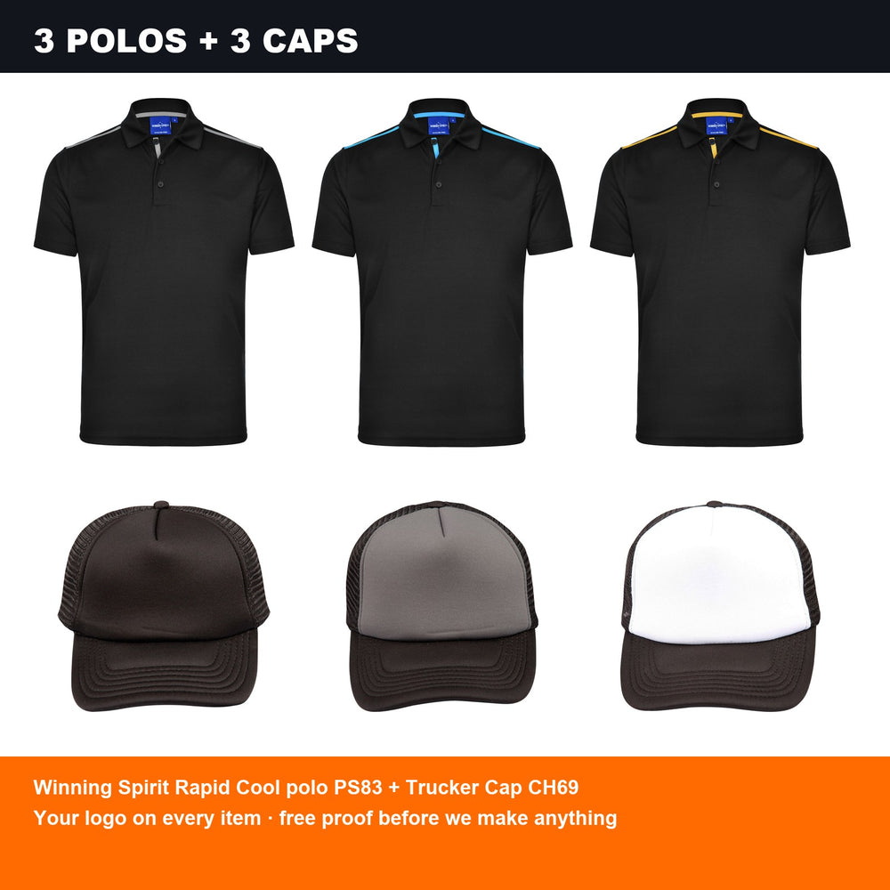 Rapid Cool Polo + Trucker Cap Deal