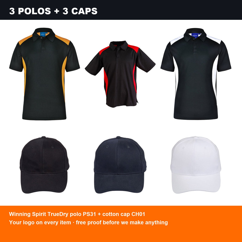 TrueDry Polo + Cotton Cap Deal