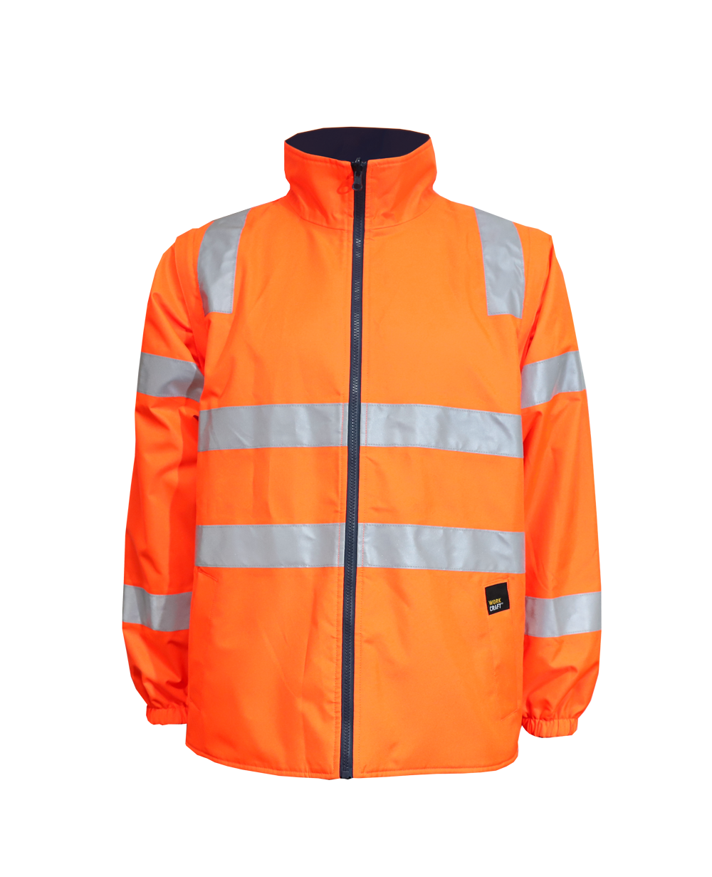 Hi Vis 6 In 1 Two Tone Reflective Jacket With Removable Sleeves - view